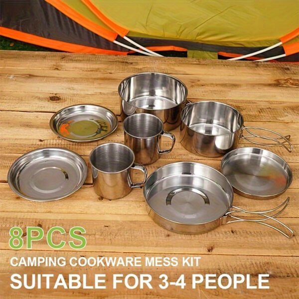 21d0e7d27b9246b9b82ef259bc74ae5b-goods.jpg Camping Cookware Set Stainless Steel (8pcs)