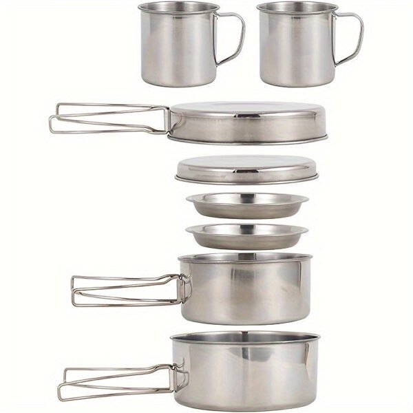 21de8d61fbdf488888871a392409aa82-goods.jpg Camping Cookware Set Stainless Steel (8pcs)