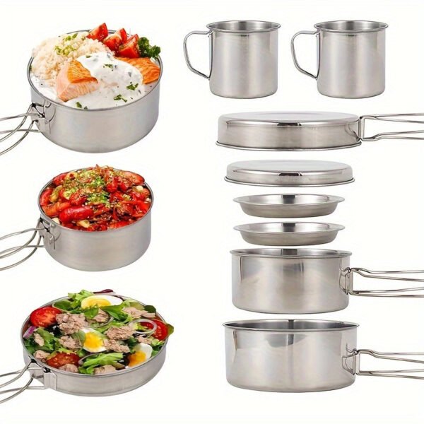3cc27d14c4384573b236020c4171816f-goods.jpg Camping Cookware Set Stainless Steel (8pcs)