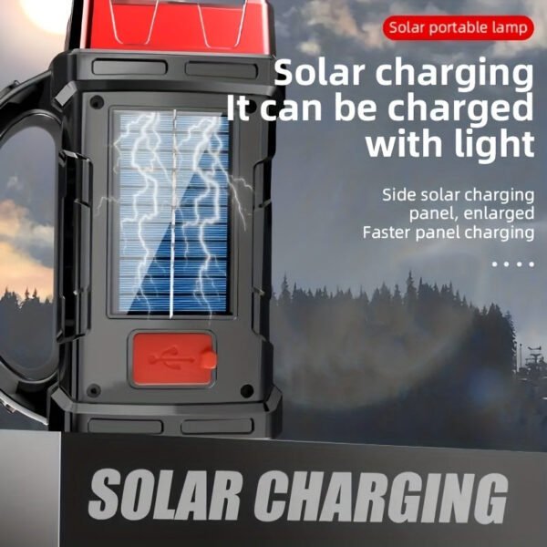 Portable LED Solar Camping Lantern Rechargeable Flashlight