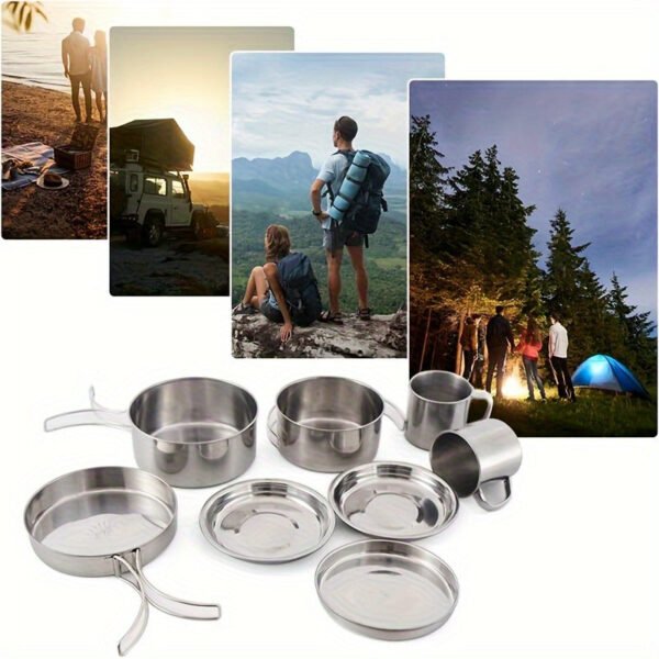 72b55554843a4ddfa84790f634157e7e-goods.jpg Camping Cookware Set Stainless Steel (8pcs)