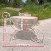 Vintage Iron Garden Cart Planter with Drainage