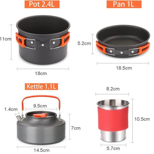 Camping Cookware Kit Orange