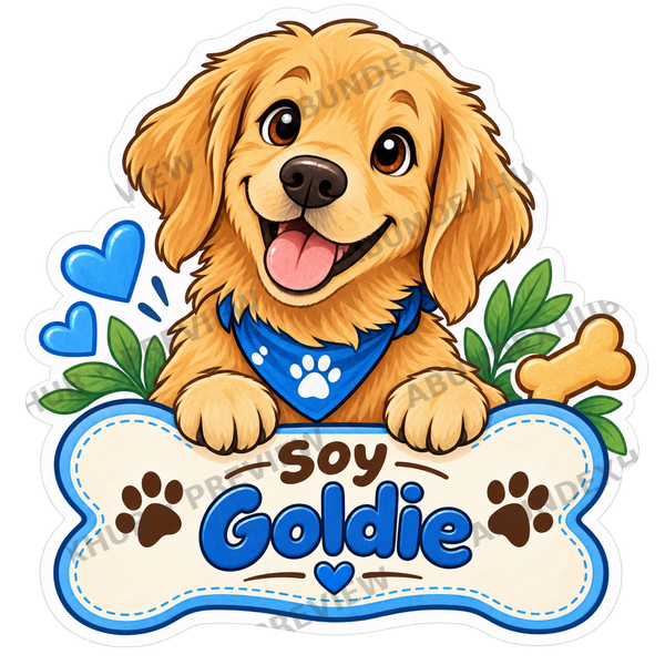DOG-002-2x2-Goldie-PROTEGIDA Sticker Personalizado – Soy Goldie